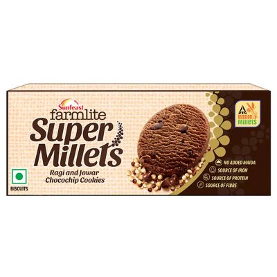 Sunfeast Farmlite Super Millets Ragi & Jowar Chocochip Cookies - 75 gm