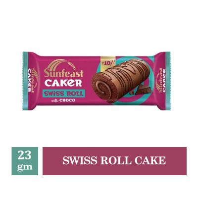 Sunfeast Caker Swiss Roll Cake - Chocolate - 23gm