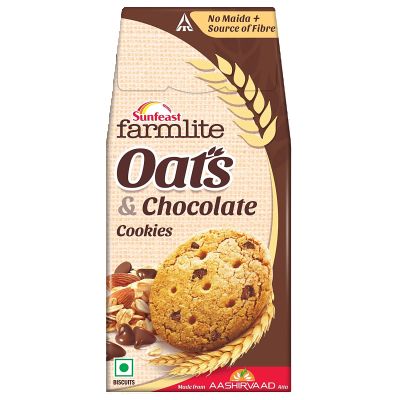 Sunfeast Farmlite Biscuit - Cookies Oats & Chocolate - 150gm