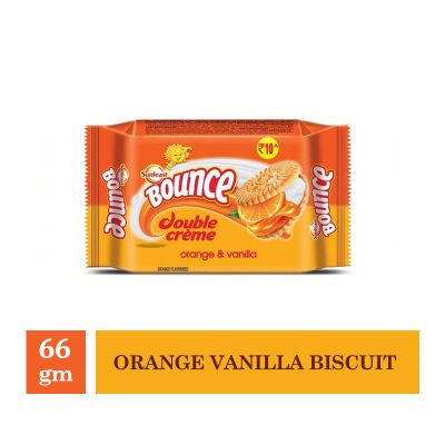 Sunfeast Bounce Double Creme Orange Vanilla Biscuit - 66gm