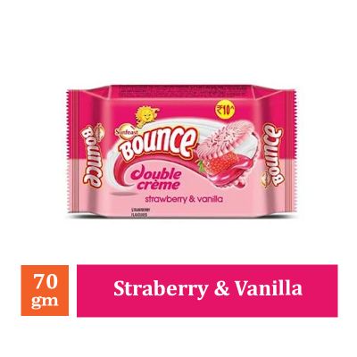 Sunfeast Bounce Double Creme Strawberry & Vanilla Biscuit - 70gm