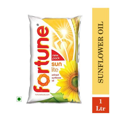 Fortune Sunlite Refined Sunflower Oil Pouch 1Ltr