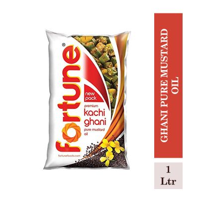 Fortune Premium Kachi Ghani Pure Mustard Oil Pouch 1ltr